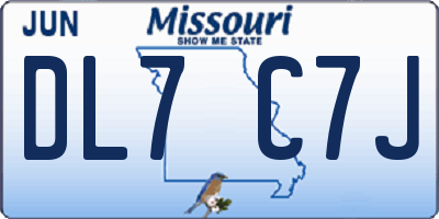 MO license plate DL7C7J