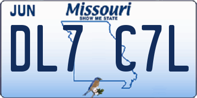 MO license plate DL7C7L