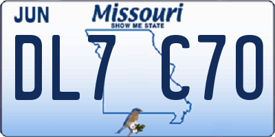 MO license plate DL7C7O