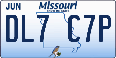 MO license plate DL7C7P