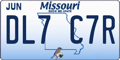 MO license plate DL7C7R
