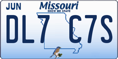 MO license plate DL7C7S