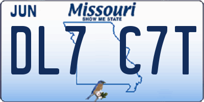 MO license plate DL7C7T