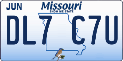 MO license plate DL7C7U