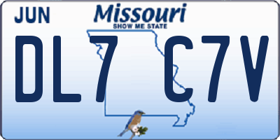 MO license plate DL7C7V
