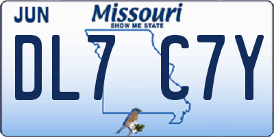 MO license plate DL7C7Y