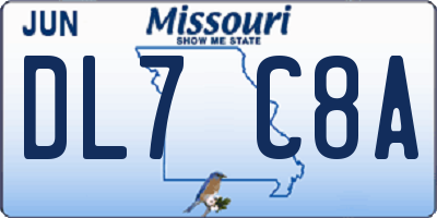 MO license plate DL7C8A