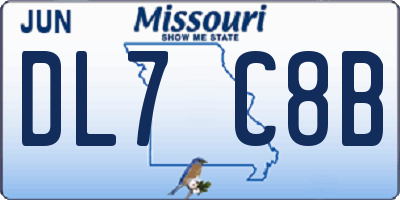 MO license plate DL7C8B
