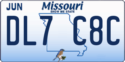 MO license plate DL7C8C