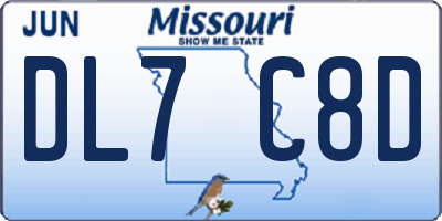 MO license plate DL7C8D