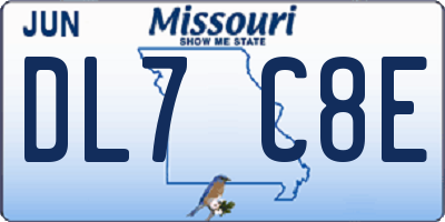 MO license plate DL7C8E
