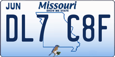 MO license plate DL7C8F
