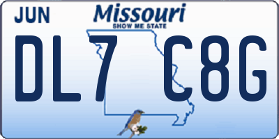 MO license plate DL7C8G