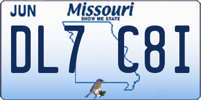 MO license plate DL7C8I