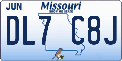 MO license plate DL7C8J