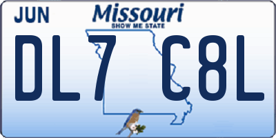 MO license plate DL7C8L