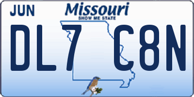 MO license plate DL7C8N