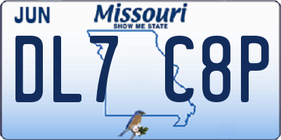 MO license plate DL7C8P