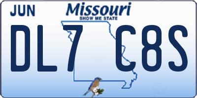 MO license plate DL7C8S