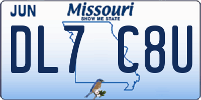MO license plate DL7C8U