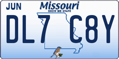 MO license plate DL7C8Y