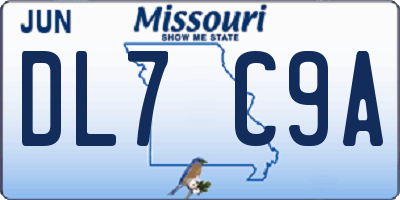 MO license plate DL7C9A