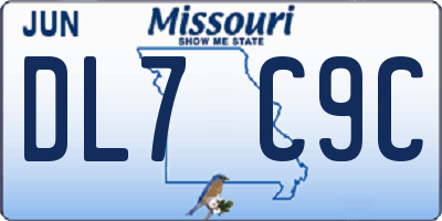 MO license plate DL7C9C