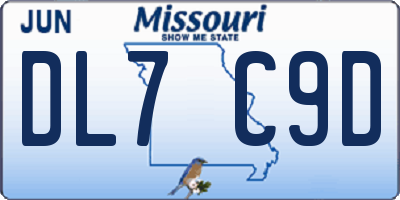 MO license plate DL7C9D