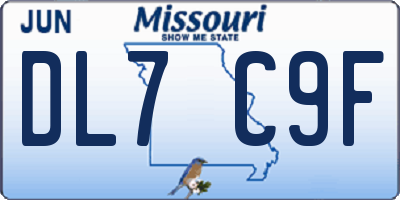 MO license plate DL7C9F