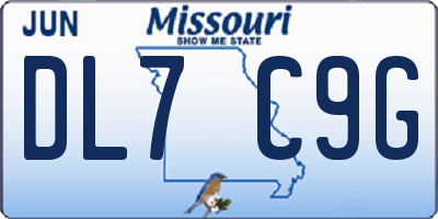 MO license plate DL7C9G
