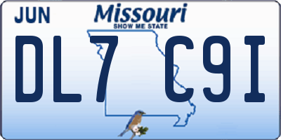 MO license plate DL7C9I