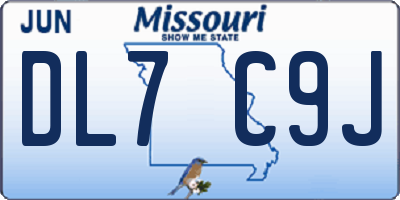 MO license plate DL7C9J