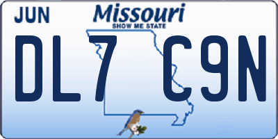 MO license plate DL7C9N