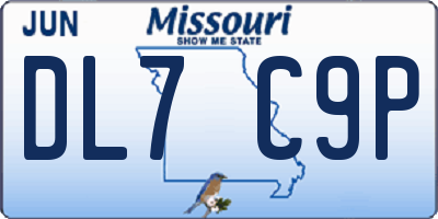 MO license plate DL7C9P