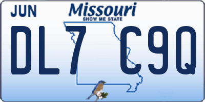 MO license plate DL7C9Q