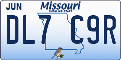 MO license plate DL7C9R
