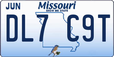 MO license plate DL7C9T