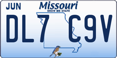 MO license plate DL7C9V