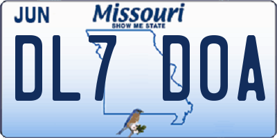 MO license plate DL7D0A