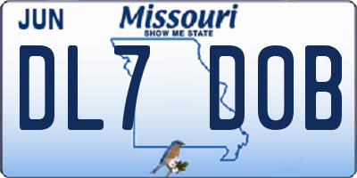 MO license plate DL7D0B