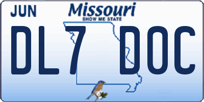 MO license plate DL7D0C