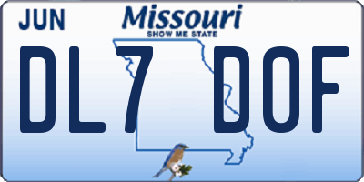 MO license plate DL7D0F