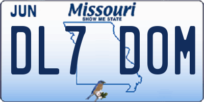 MO license plate DL7D0M
