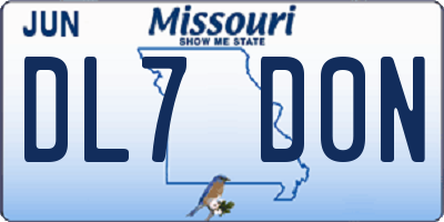 MO license plate DL7D0N