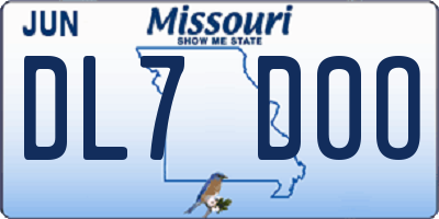 MO license plate DL7D0O