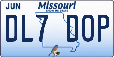 MO license plate DL7D0P
