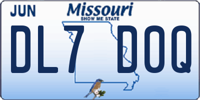 MO license plate DL7D0Q