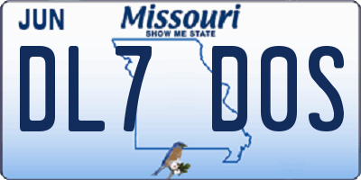 MO license plate DL7D0S