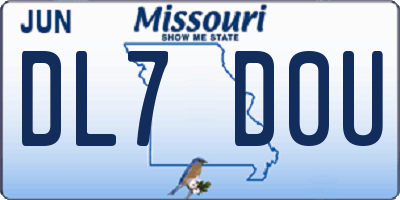 MO license plate DL7D0U