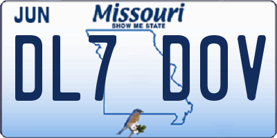 MO license plate DL7D0V